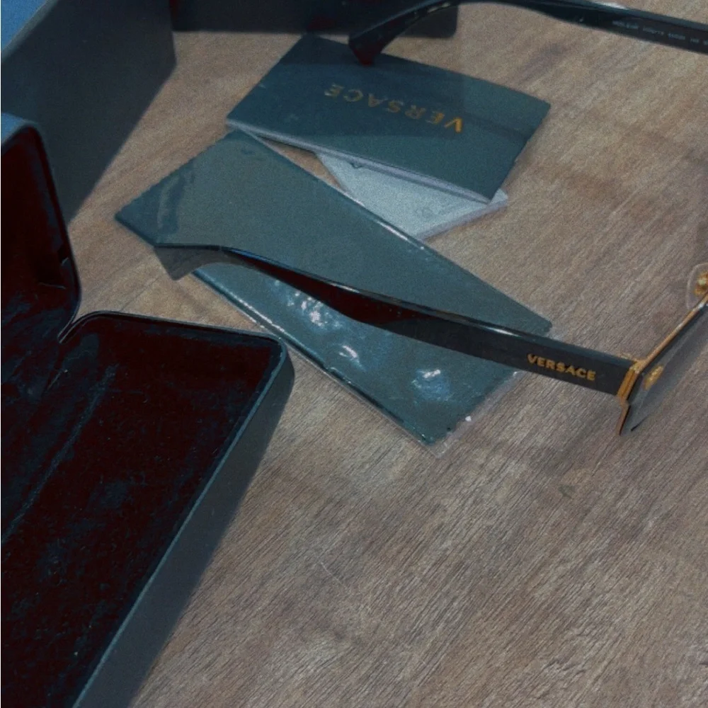 Versace Elegant Gold and Black Eyewear - Picture 3 of 4